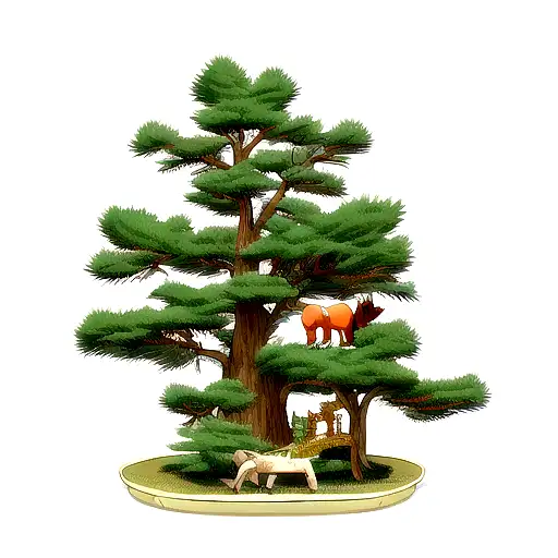 Pine Tree With Hippogriff