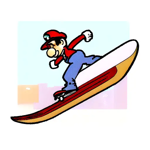 Mario Andando De Skate