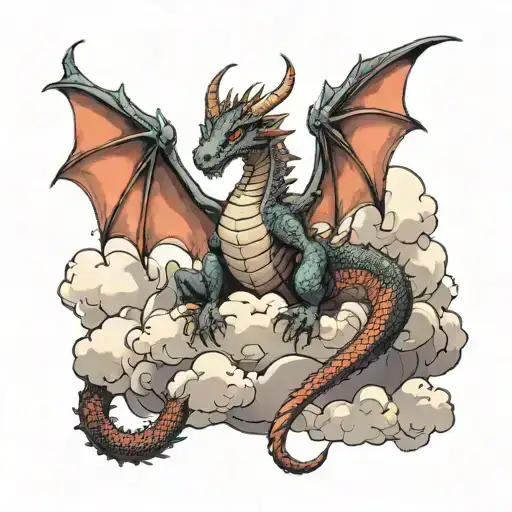 Dragon Sitting On A Cloud