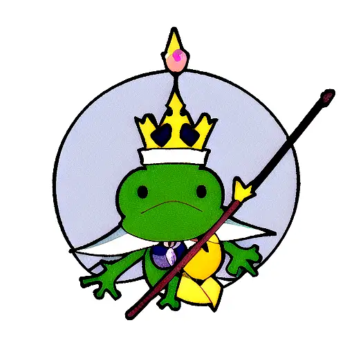 Doodle Frog With Kings Cape And Scepter