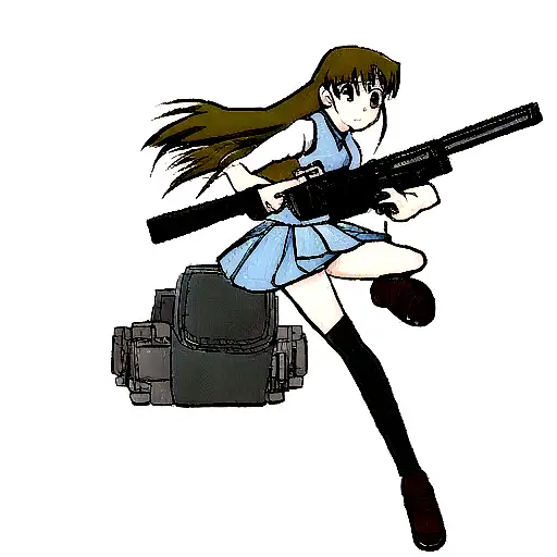 Cool Anime Girl With A Gun In Her Hand