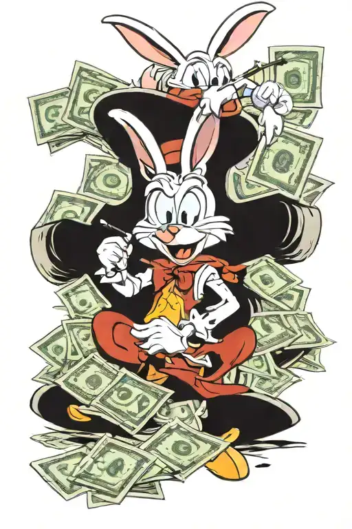 Scrooge Mcduck Bugs Bunny Lola Bunny Money Weapons Beautiful Figure