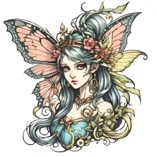 Medieval Fairy Whose Face Is Of A Dragons