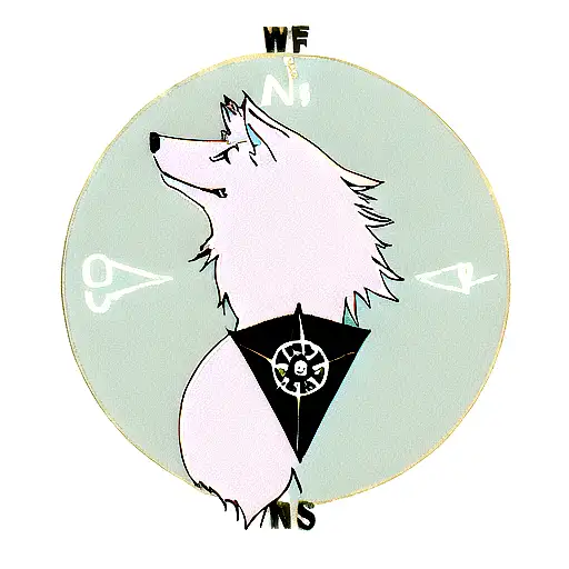Compass With Wolf