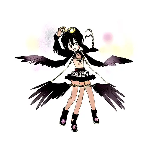 Black Angel Child Holding A Necklace