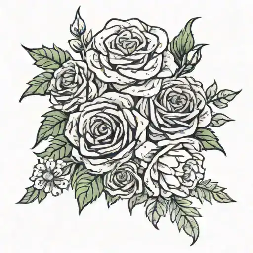 Roses Carnation Daisy Flower Bouquet