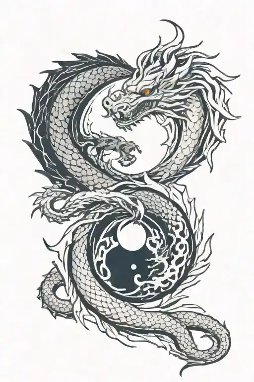 Yin Yang With Dragon