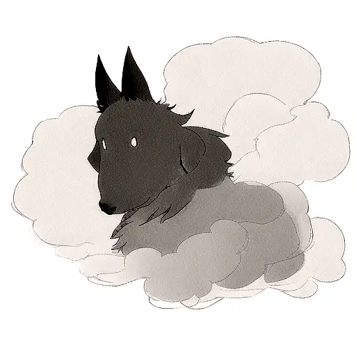 A Grayscale Portrait Of A Dog With Smoke Forming Its Silhouette