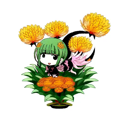 Dragon With Chrysanthemum Flower
