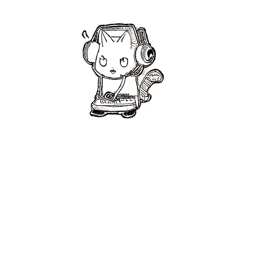 A Cat Wearing Headphones