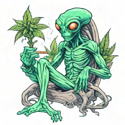 Alien Smoking Weed