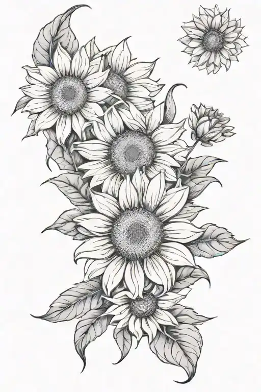 Singular Daisy And Sunflower