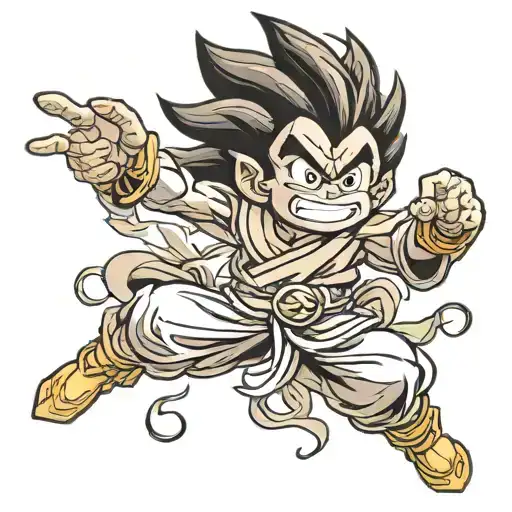 Monkey King Dressed As San Goku Kid On His Flying Cloud
