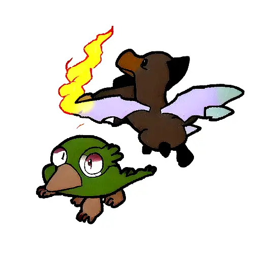 Platypus With Wings Breathing Fire