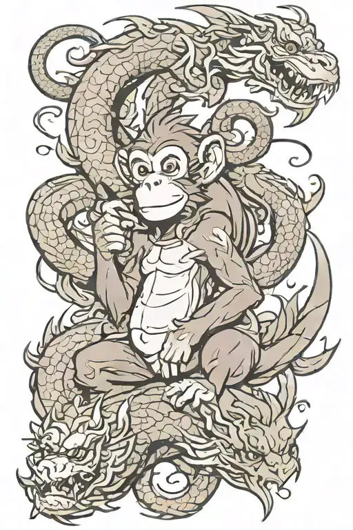 Monkey And Dragon