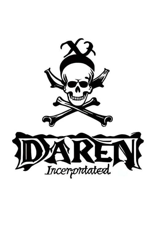 Jolly Roger Pirate Flag With The Name Daeren Incorporated