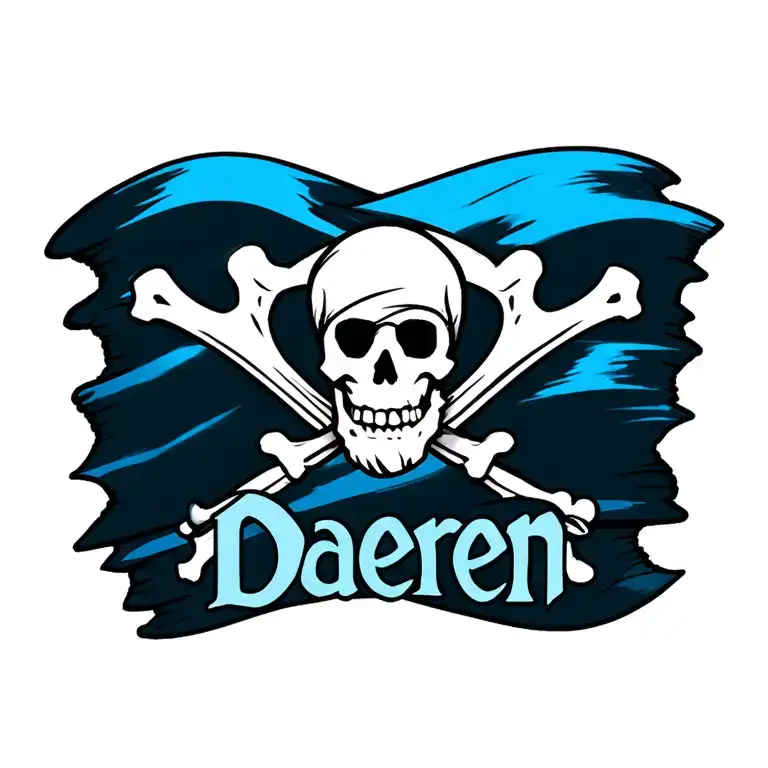 Jolly Roger Pirate Flag With The Name Daeren