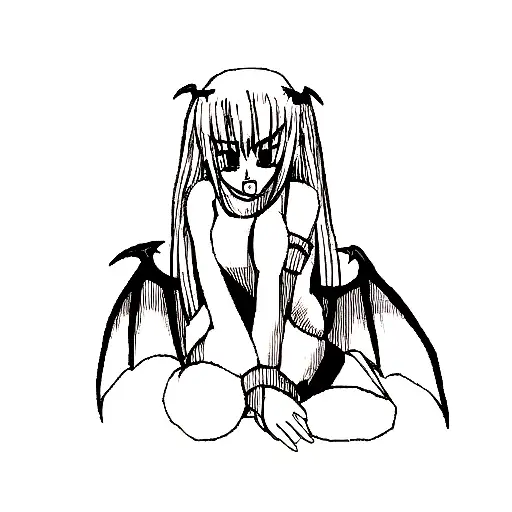 Female Half Angel Half Demon Angelik Wing Demonic Wing