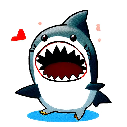 Cute Shark With Red Cheeeks