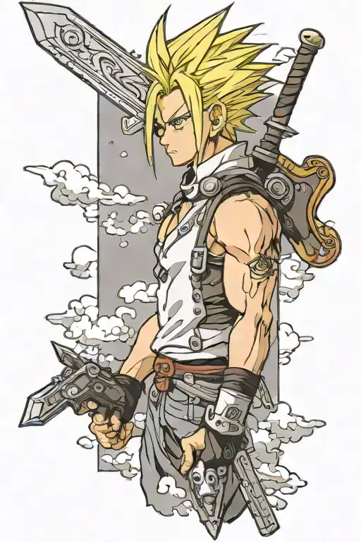 Final Fantasy 7 Cloud With Buster Sword