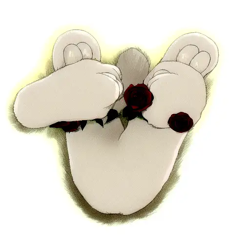 Cat Paws And A Rose With A Cross