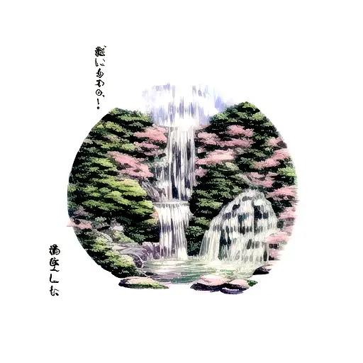 A Serene Waterfall Flowing Through A Lush Forest