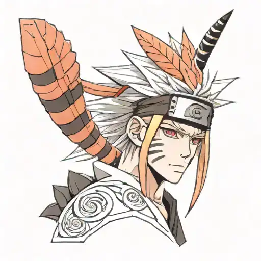 Nigiri Anime With Naruto Hair And Leaf Village Headdress