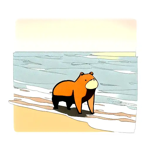 A Capybara In The Beach