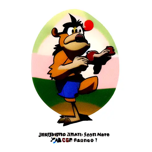 A Realistic Portrait Of Banjo And Kazooie Playing A Game Together