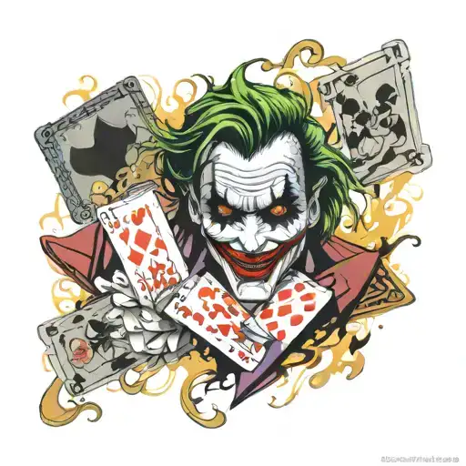 The Joker Sounded By A Bunch Of Cards Sleeve
