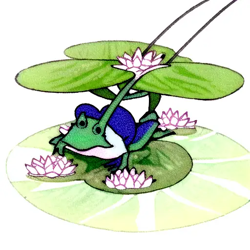 Frog Fishing On Lilly Pad