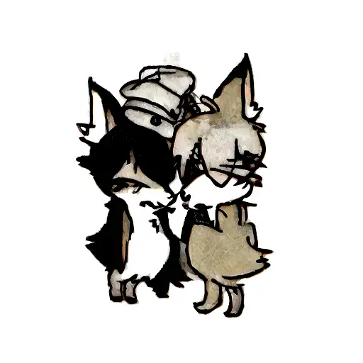 A Fox And A Deer Skull