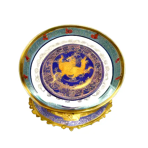 A Beautifully Detailed Libra Scale Adorned With Intricate Dragon And Manticore Patterns