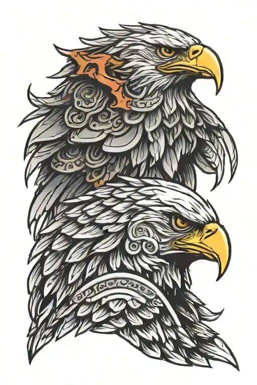 Eagle Head And Spartan Warrior