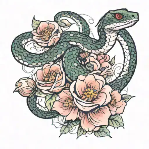 Snake And Flower