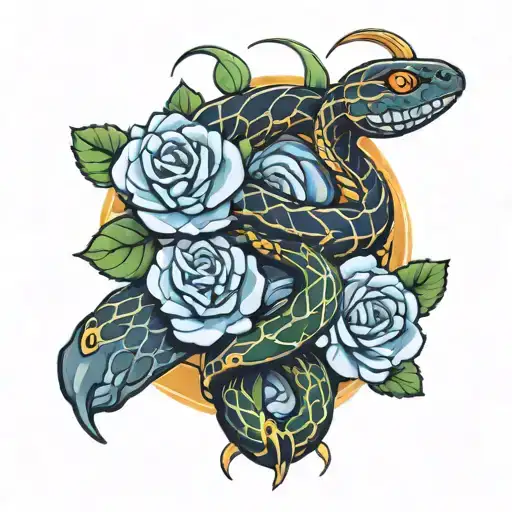 Snake And Flowers Wrapped