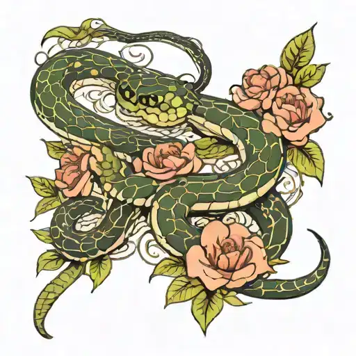 Snake And Flower