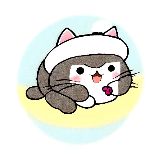 Kawaii Cat In A Hat
