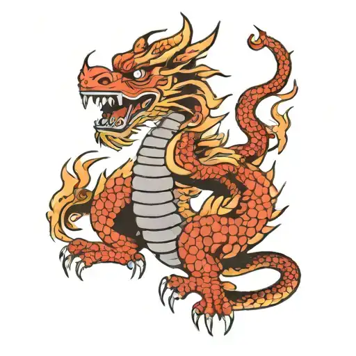 Korean Dragon With Traditional