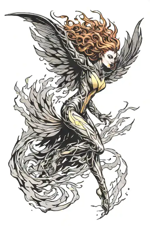 Dark Phoenix Bird Rising From The Ashes
