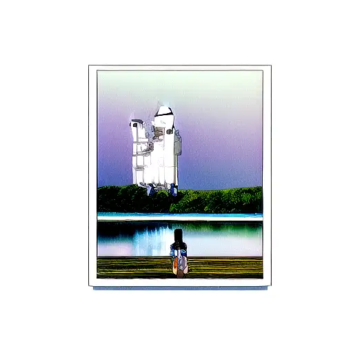 Lake Scene With Space Shuttle