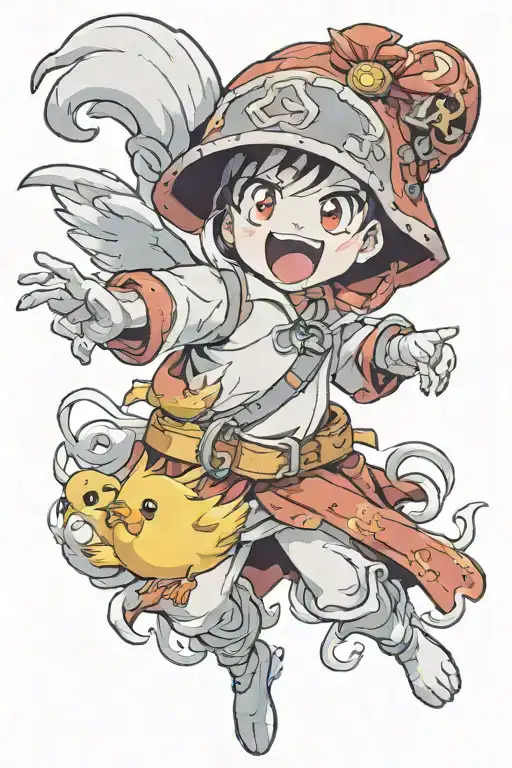 Friendly Ghost Chasing A Baby Chicken