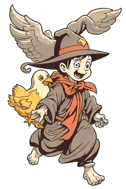 Casper Ghost Chasing A Baby Chicken