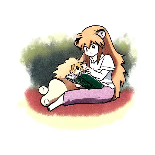 A Lion And Lamb Peacefully Reading Together