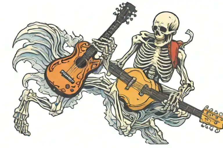 Skeleton Playing Guitar