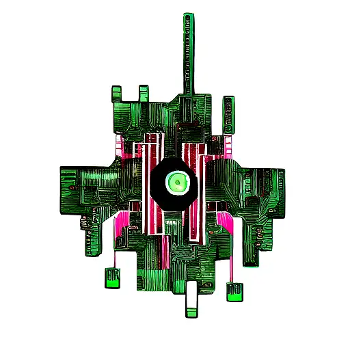 Circuit Board Tattoo Design Based Off Of A Cyberpunk Styled Distopian World