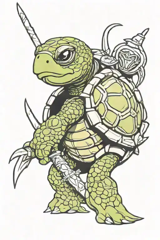 Cartoon Warrior Turtle