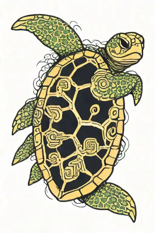 Sharman Turtle With An Aura Surrounding