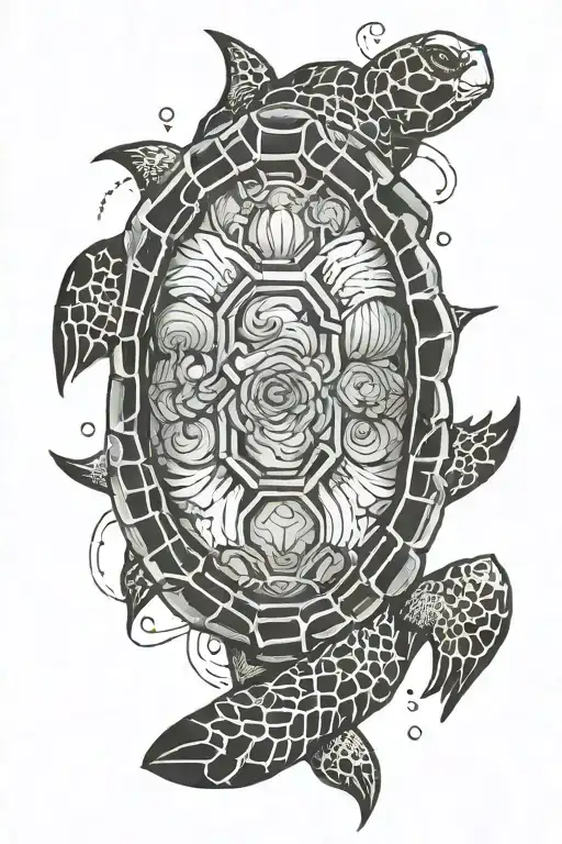 Top Down View Of A World Turtle