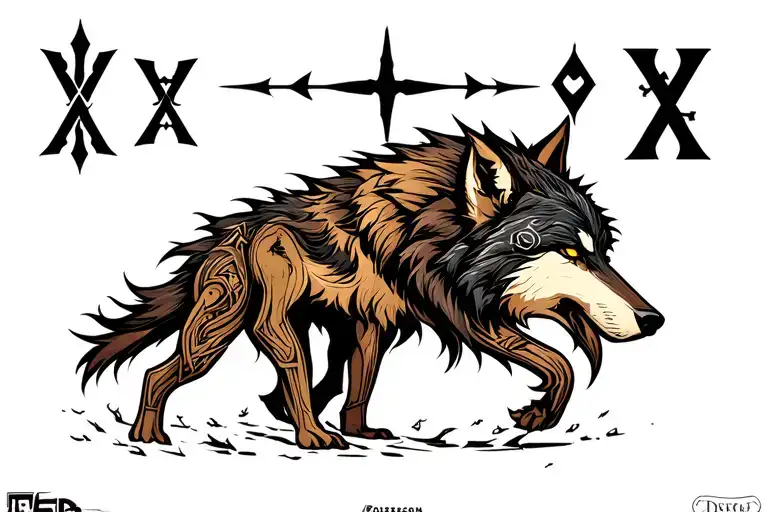 Wolf And Viking Runes
